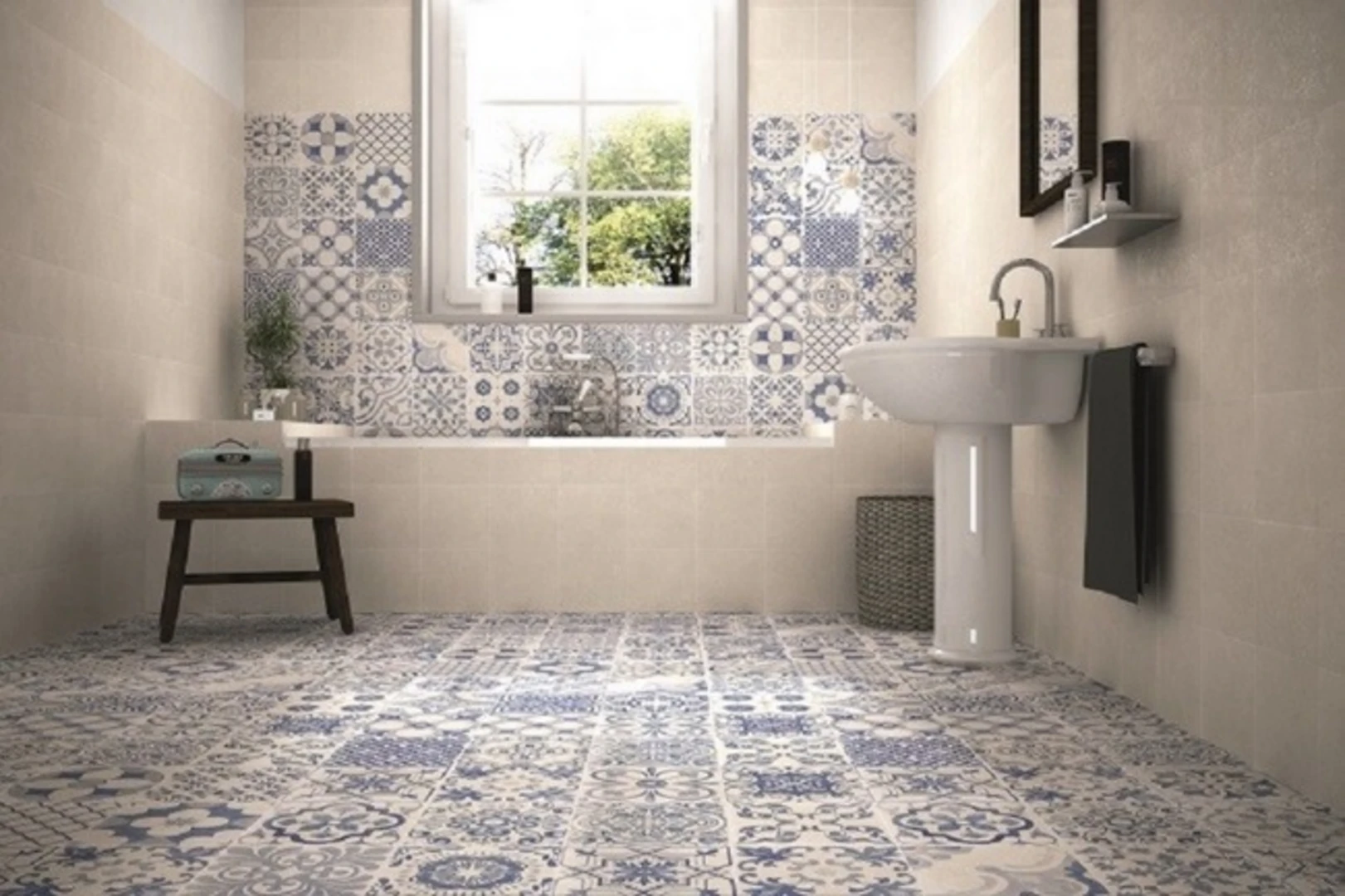 Gạch thảm porcelain có độ cứng vượt trội, khả năng chống thấm nước và chịu lực tốt