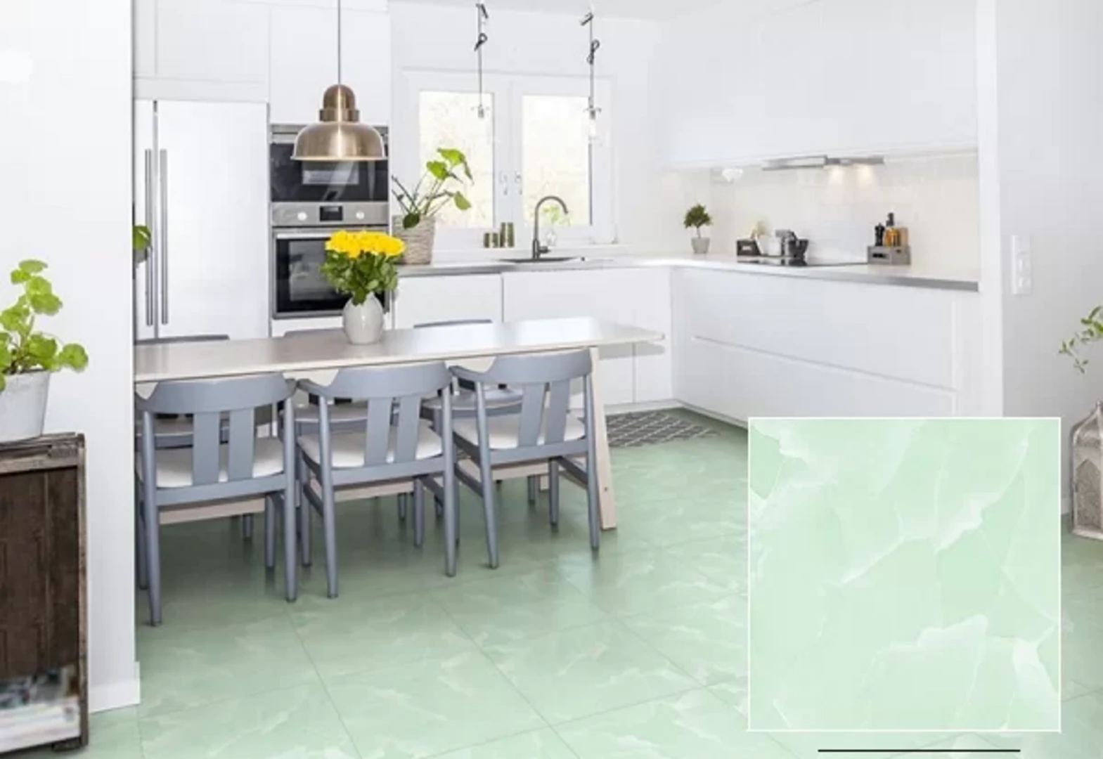 Gạch vân mây xanh khiến không gian trở nên mới lạ, độc đáo