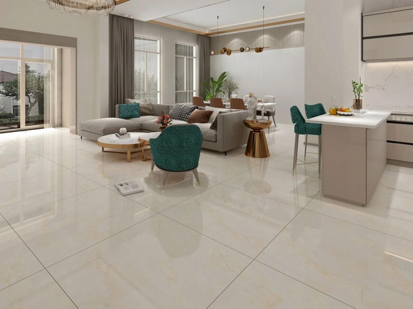 Gạch vân mây vàng thể hiện sự trẻ trung, cá tính