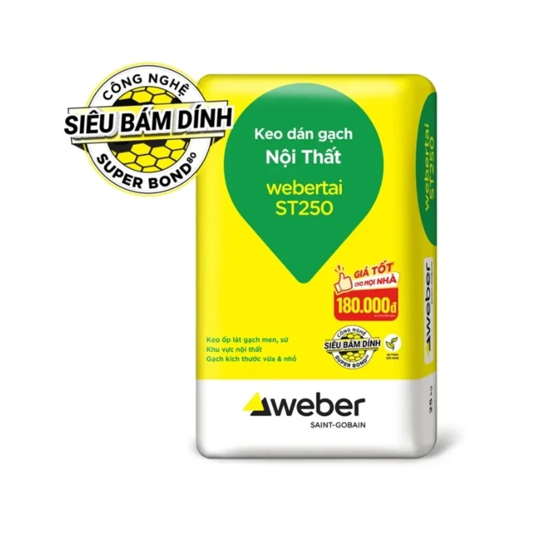 Keo dán gạch Webertai ST250 giúp gạch bán sứ không bị bong tróc
