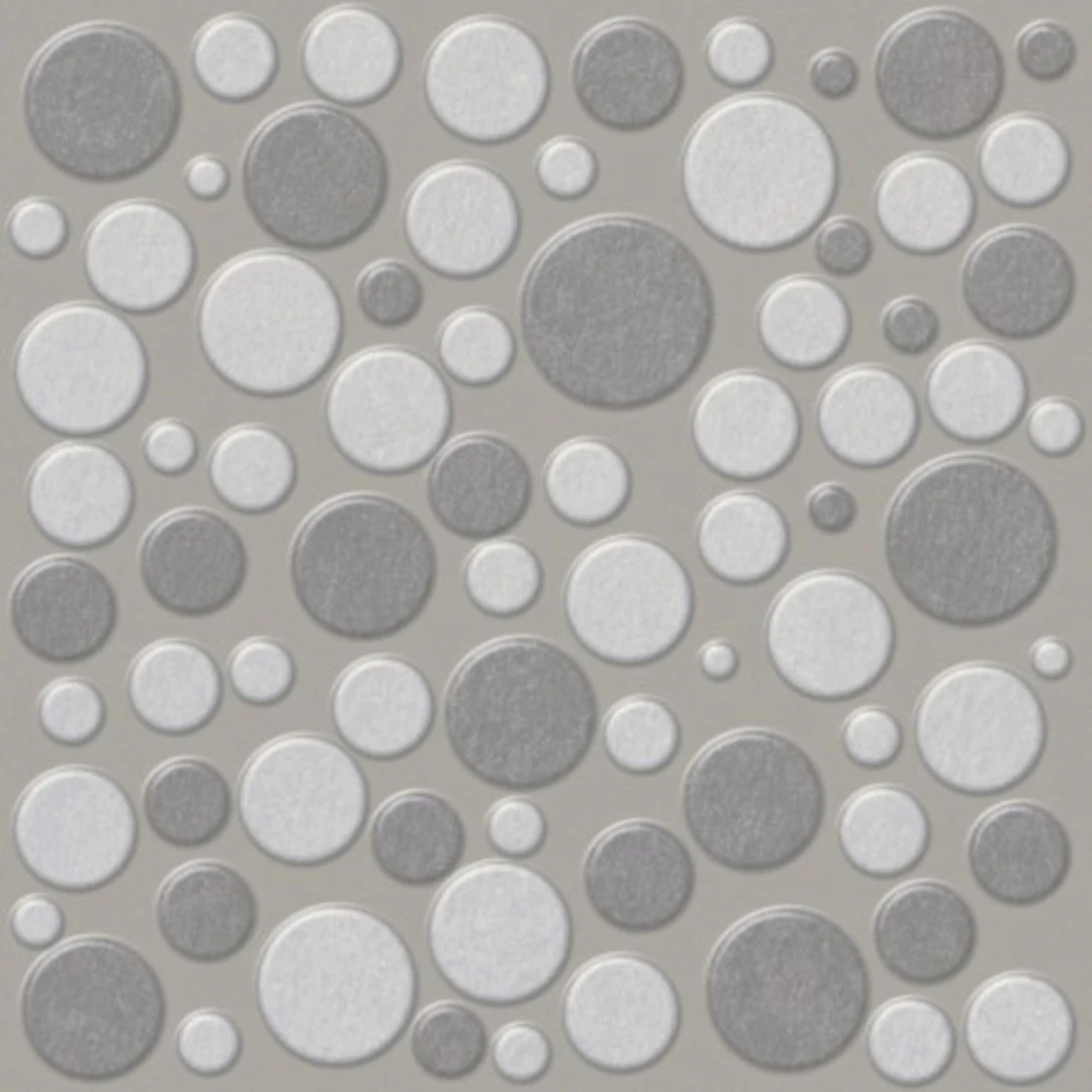 Gạch lát nền phòng tắm chống trơn tròn nổi tone xám sáng trẻ trung