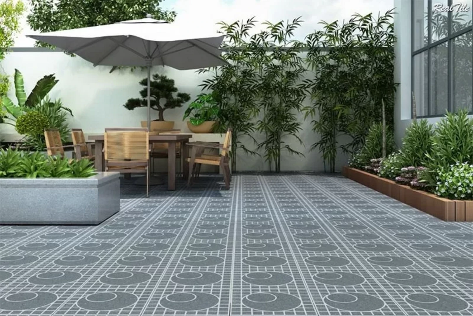 Mẫu gạch lát nền cho sân vườn bền đẹp