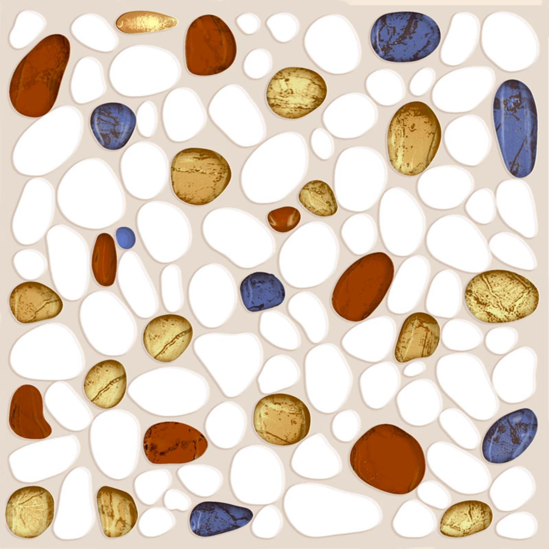 Mẫu gạch lát nền nhà tắm hình sỏi 3D