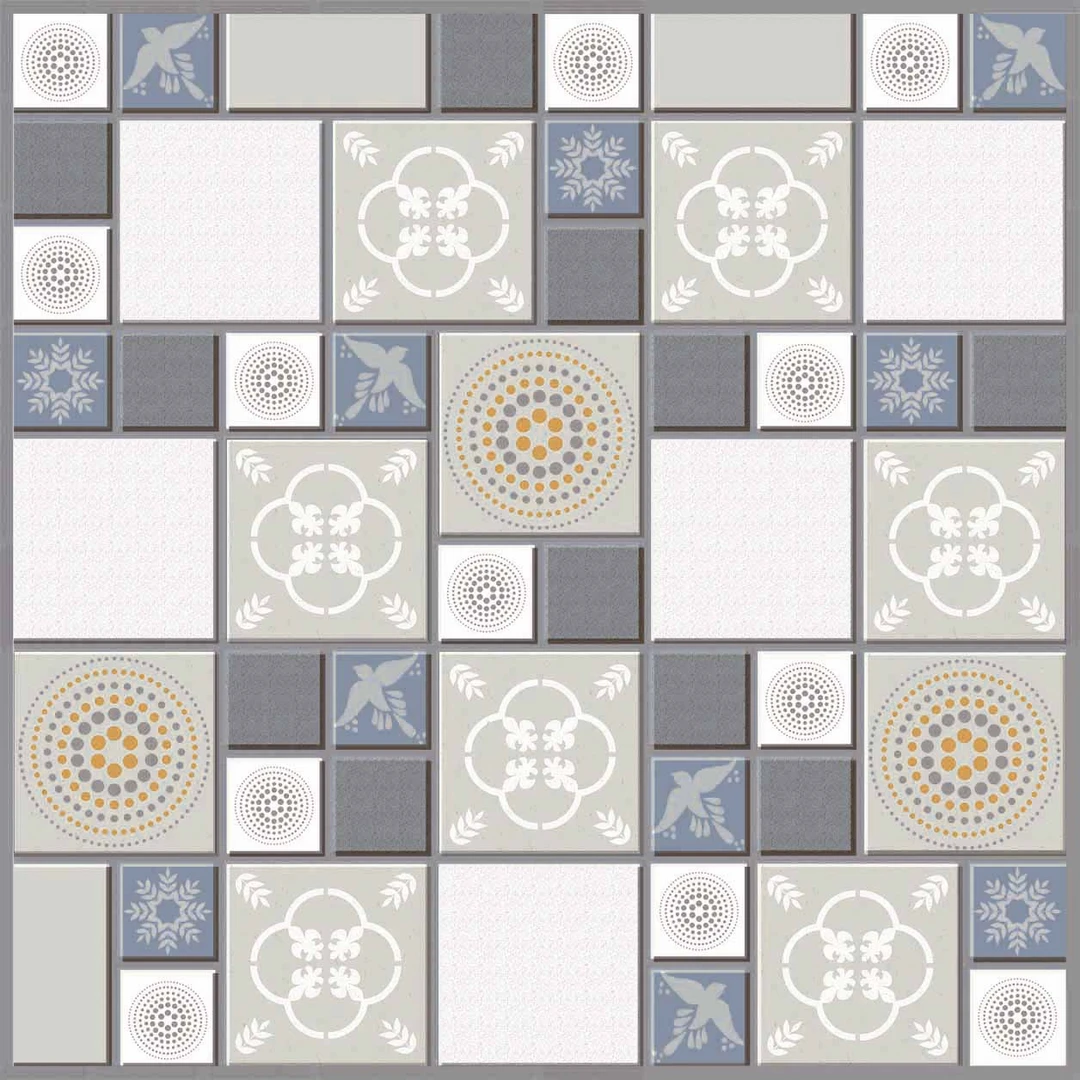 Gạch lát nền nhà tắm chìm nổi nhiều họa tiết 