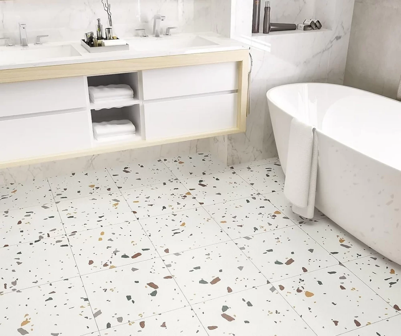 Chọn màu sắc gạch cho mẫu nhà vệ sinh nhỏ đẹp một cách hài hòa