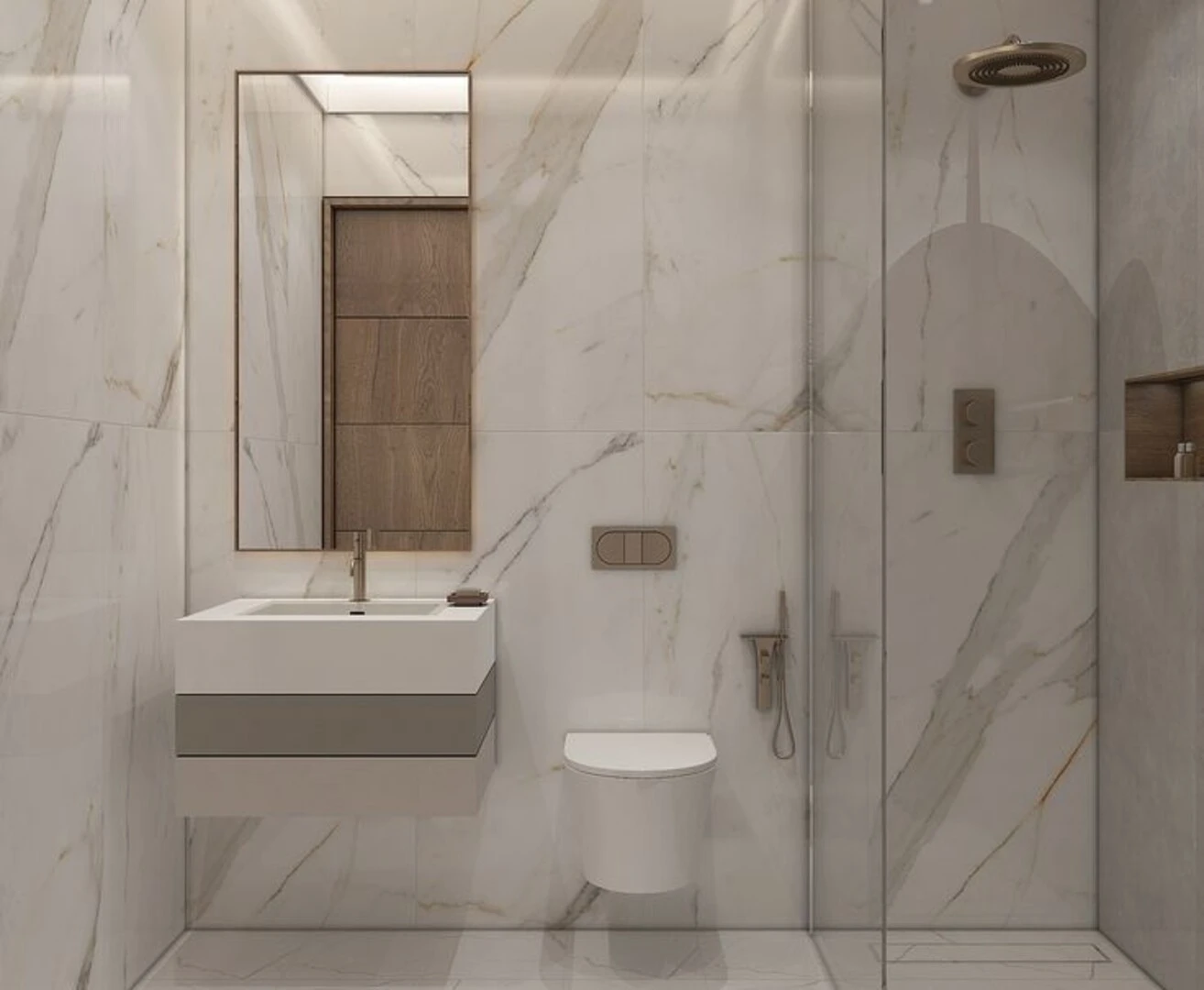 Mẫu nhà vệ sinh nhỏ đẹp 3m2 tối giản