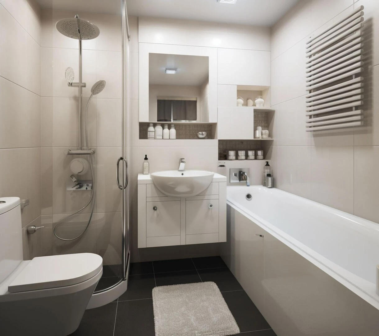 Lựa chọn đúng tông màu cho nhà vệ sinh nhỏ đẹp sẽ giúp không gian sáng sủa, dễ chịu