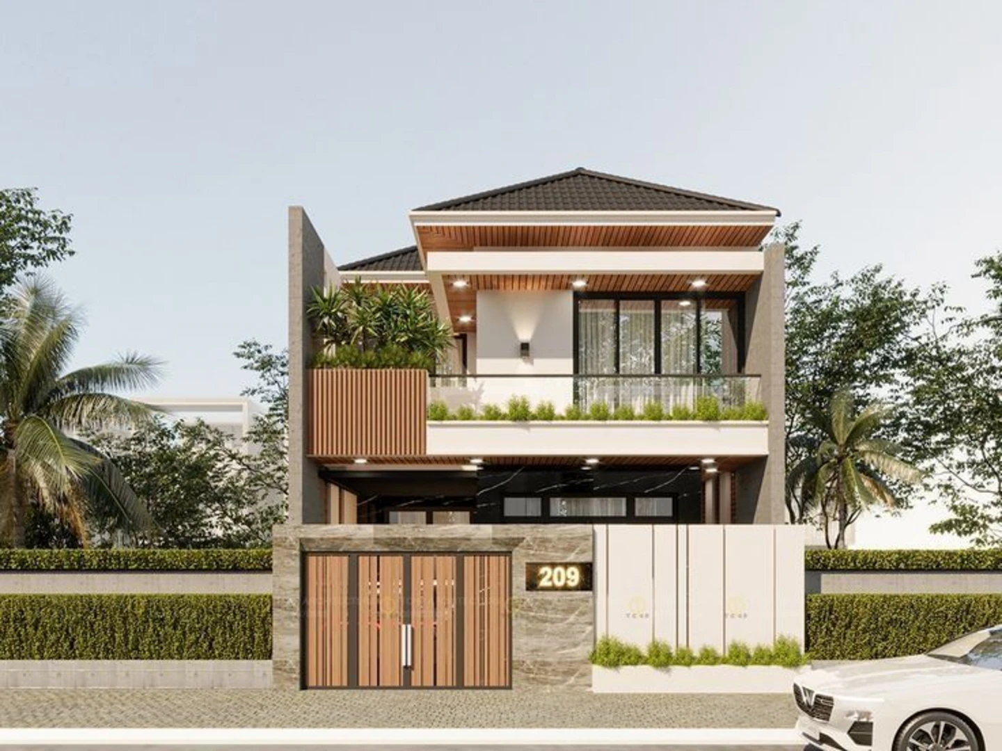 Mẫu biệt thự nhỏ có gara ô tô