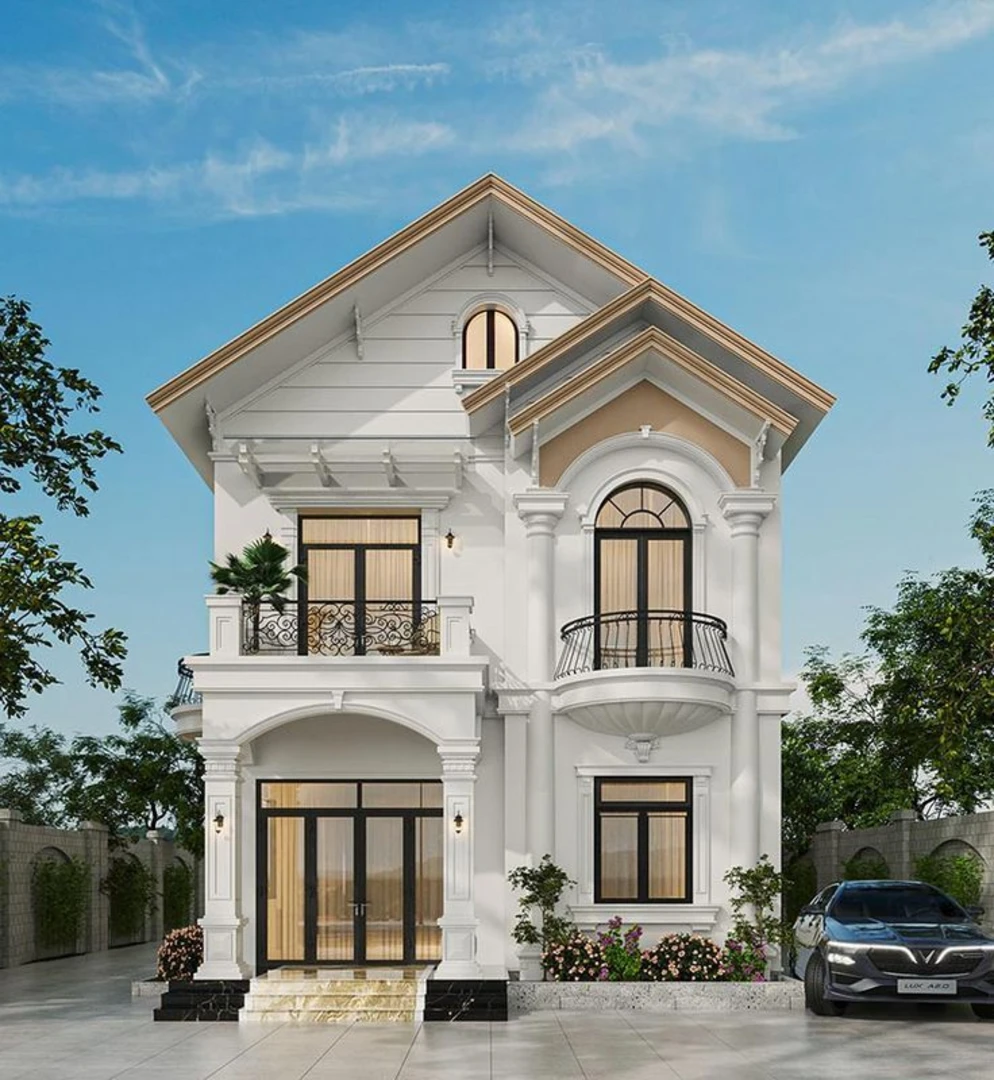 Biệt thự mini tân cổ điển là sự kết hợp giữa vẻ đẹp cổ điển và phong cách hiện đại