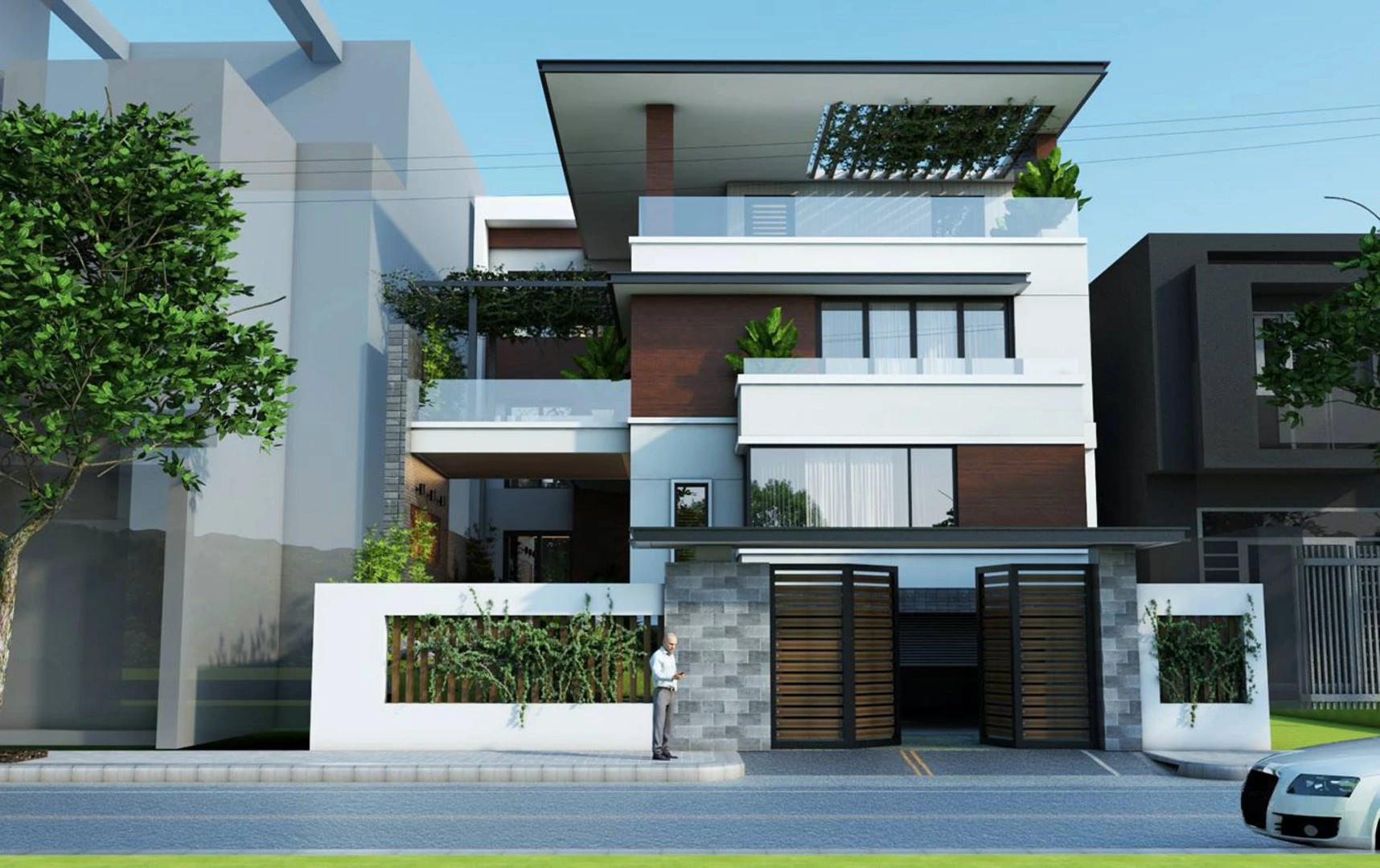 Chú ý ánh sáng và màu sắc tổng thể cho biệt thự mini