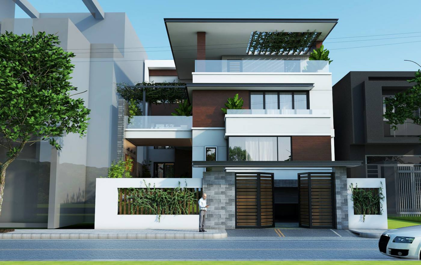 Chú ý ánh sáng và màu sắc tổng thể cho biệt thự mini