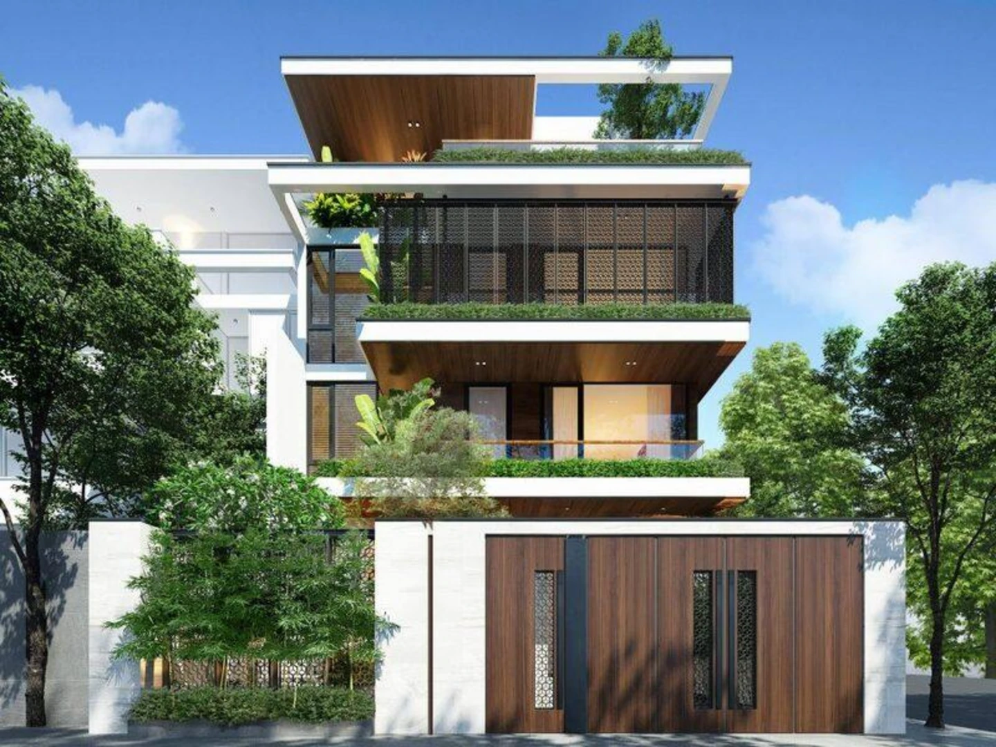 Bố trí không gian nội và ngoại thất hợp lý cho biệt thự mini