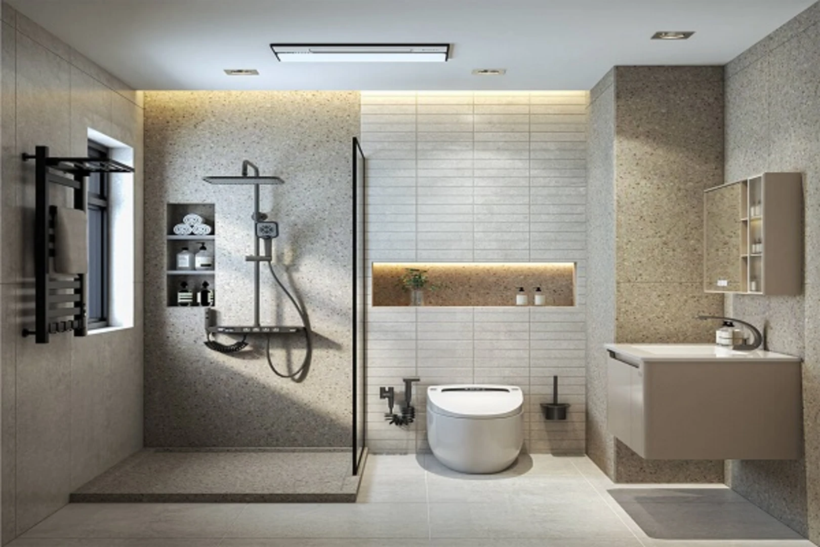 Thay đổi hệ thống đèn chiếu sáng khi cải tạo nhà vệ sinh