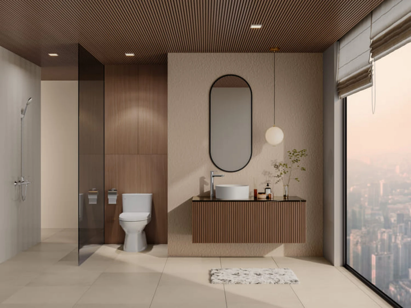 Ý tưởng đặt gương lớn khi cải tạo nhà vệ sinh