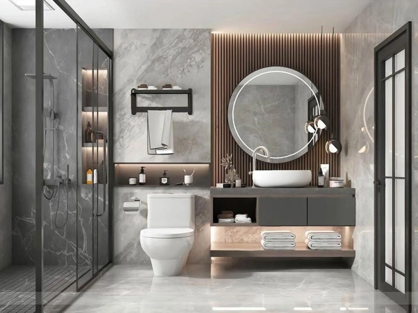 Sử dụng vách ngăn trong suốt trong cải tạo nhà vệ sinh