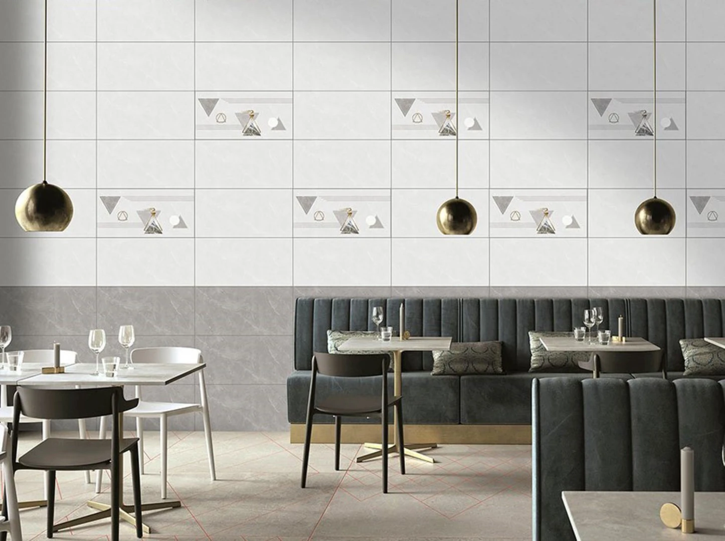 Ứng dụng gạch xương bán sứ trong không gian