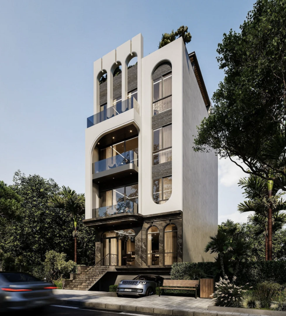 Nhà phố tân cổ điển 4 tầng phù hợp với gia đình đông người