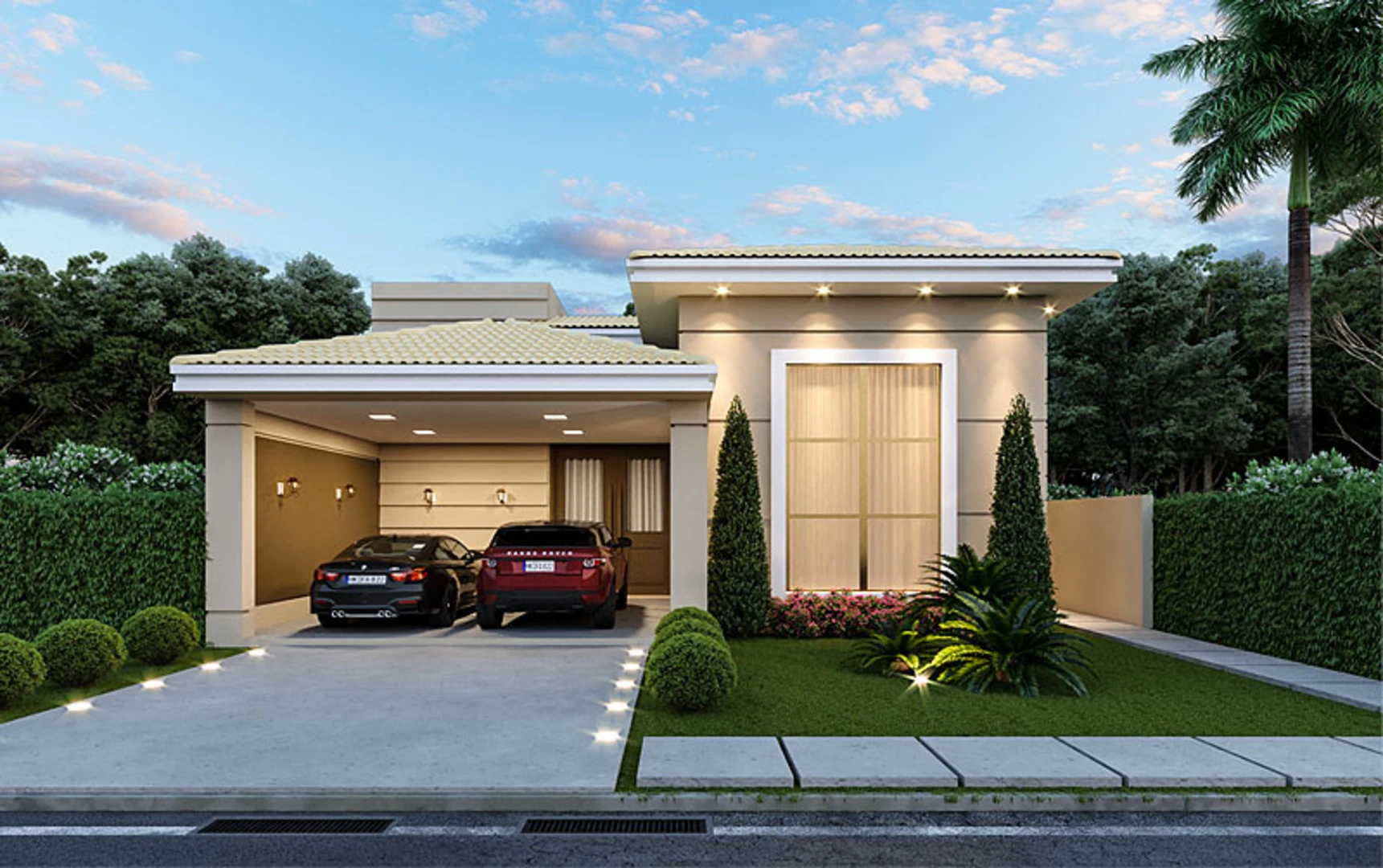 Mẫu nhà phố tân cổ điển có gara ô tô hài hòa với tổng thể kiến trúc