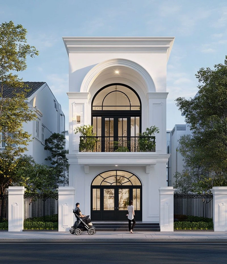 Mẫu nhà phố tân cổ điển 2 tầng