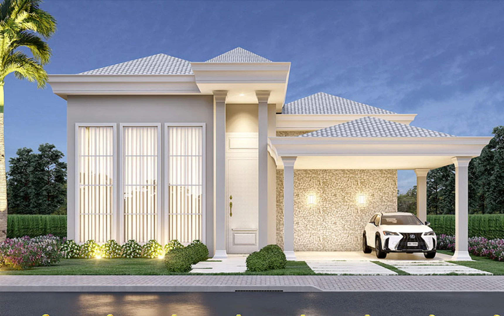 Nhà phố tân cổ điển có gara ô tô đảm bảo cả tính thẩm mỹ lẫn công năng sử dụng