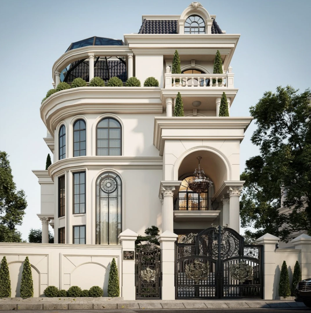 Nhà phố tân cổ điển 3 tầng mang phong cách kiến trúc tinh tế và hiện đại