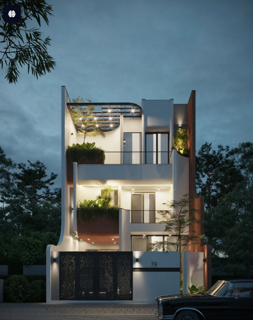 Mẫu nhà phố tân cổ điển 3 tầng thể hiện vẻ đẹp bề thế và tinh tế