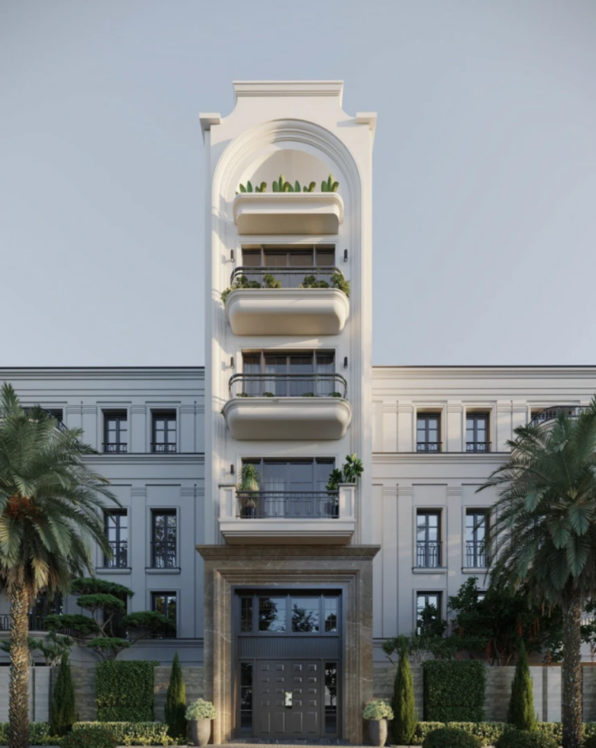 Nhà phố tân cổ điển 4 tầng giúp tối đa hóa công năng