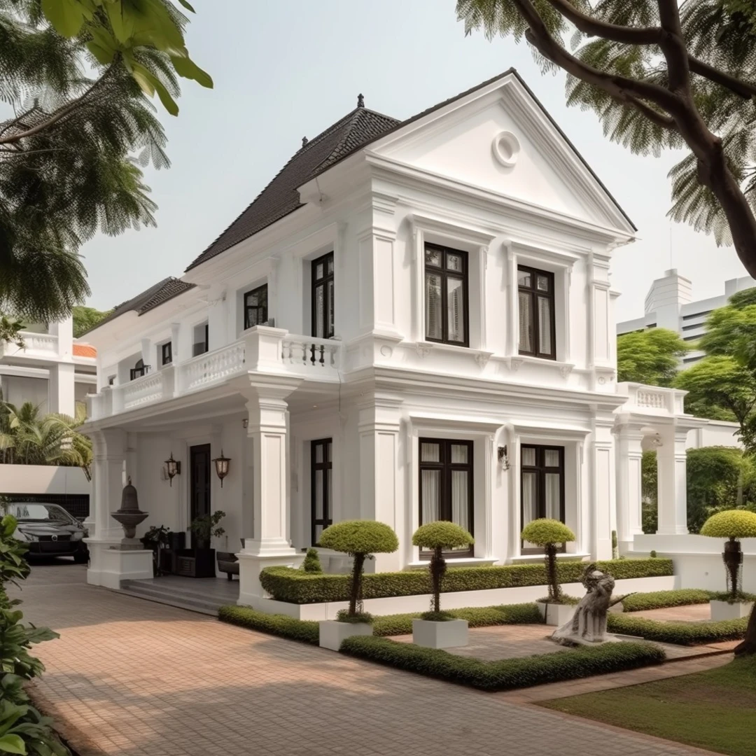 Nhà phố tân cổ điển mái Thái mang đến không gian sống hiện đại