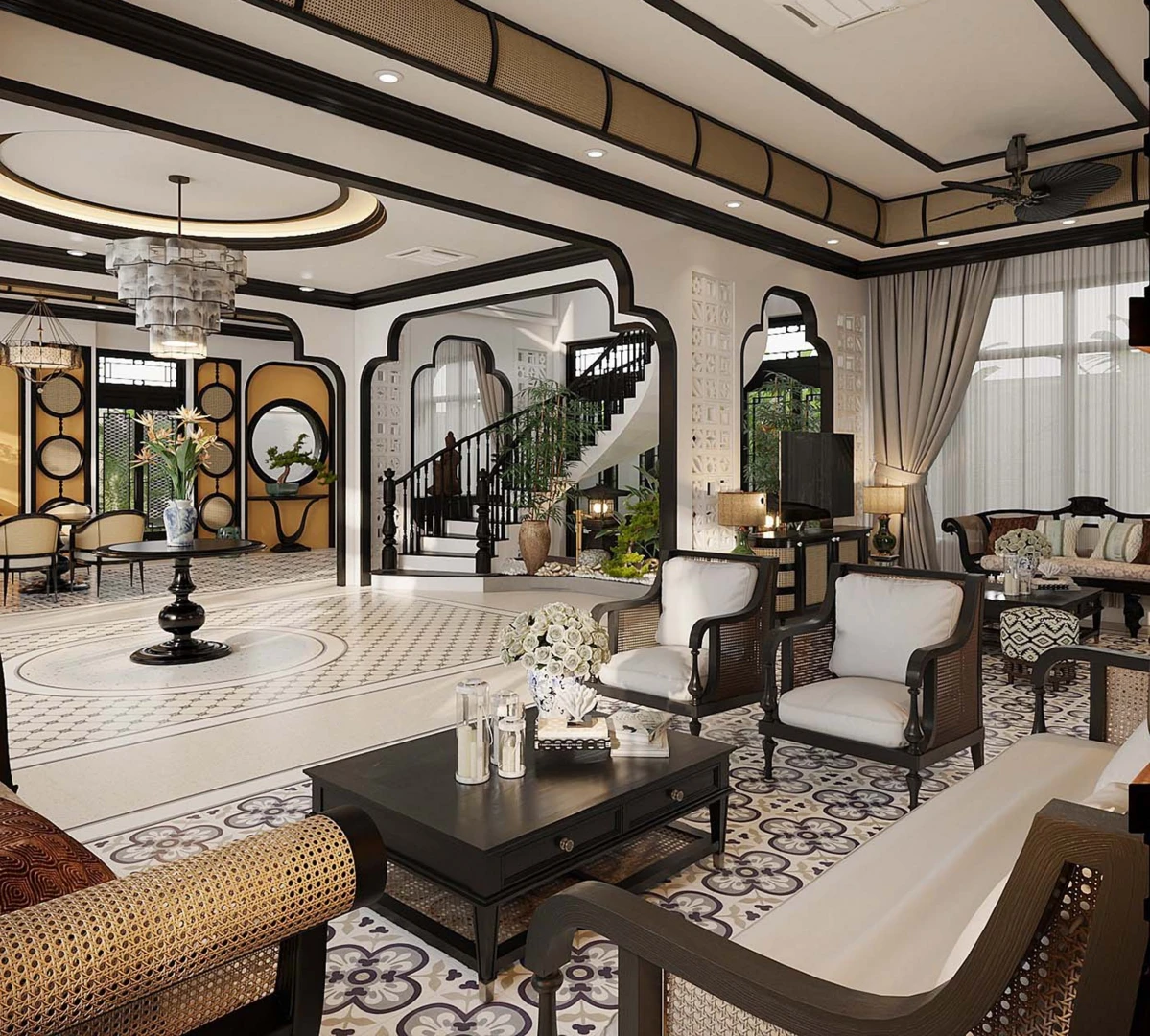 Khi thiết kế biệt thự nên hạn chế phân chia nhiều không gian