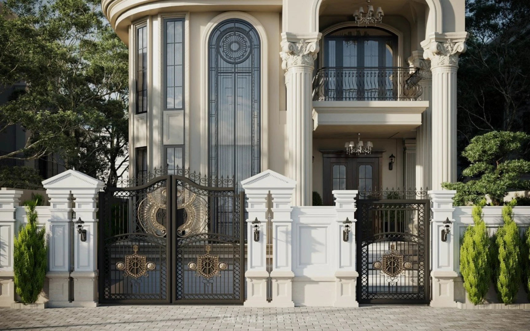 Mẫu thiết kế biệt thự tân cổ điển không phô trương nhưng vẫn đủ nổi bật