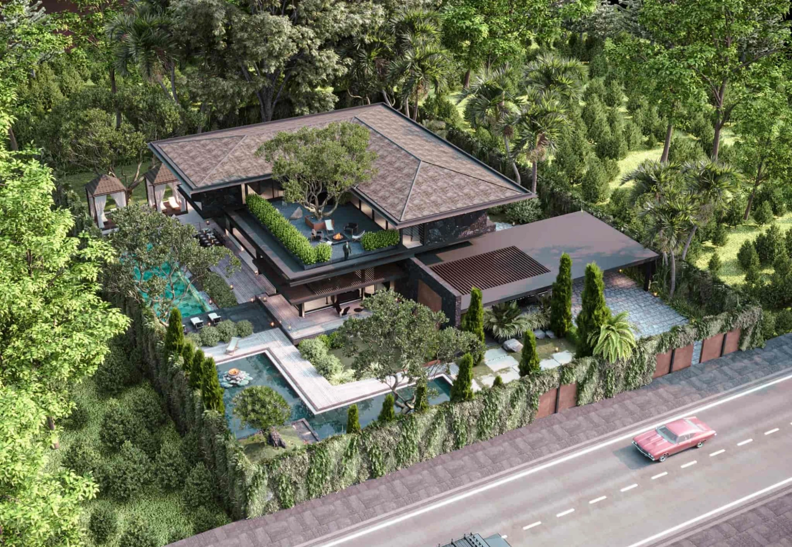 Mẫu thiết kế biệt thự sân vườn thường xuất hiện ở khu ngoại thành hoặc vùng yên tĩnh