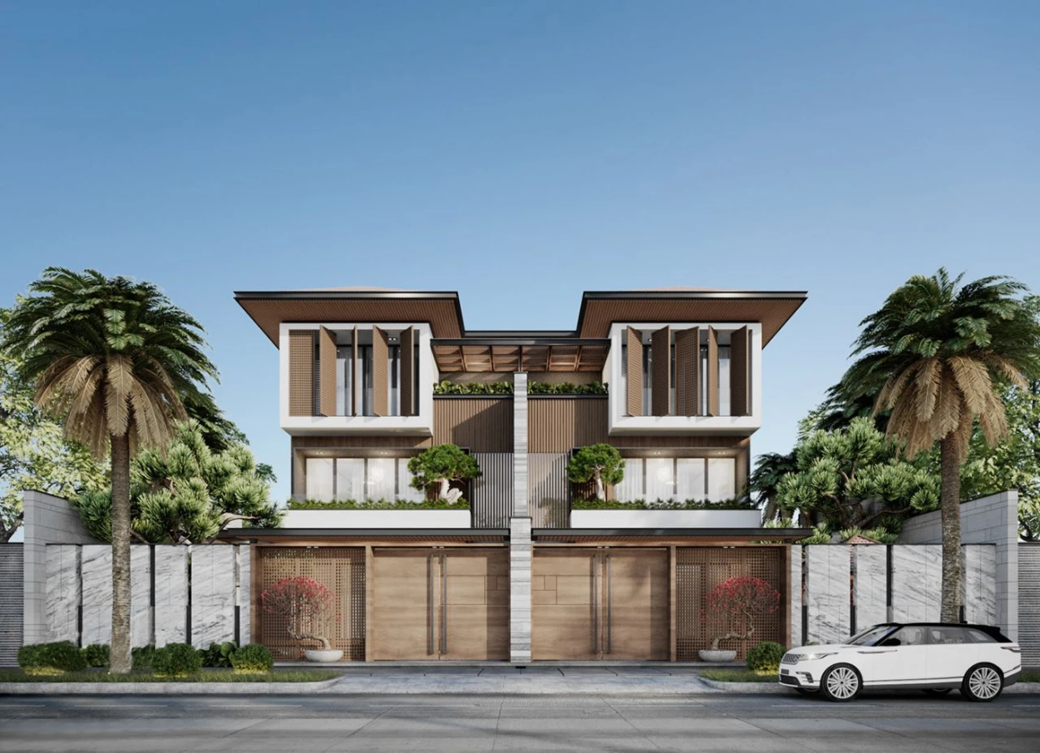 Mẫu thiết kế biệt thự song lập