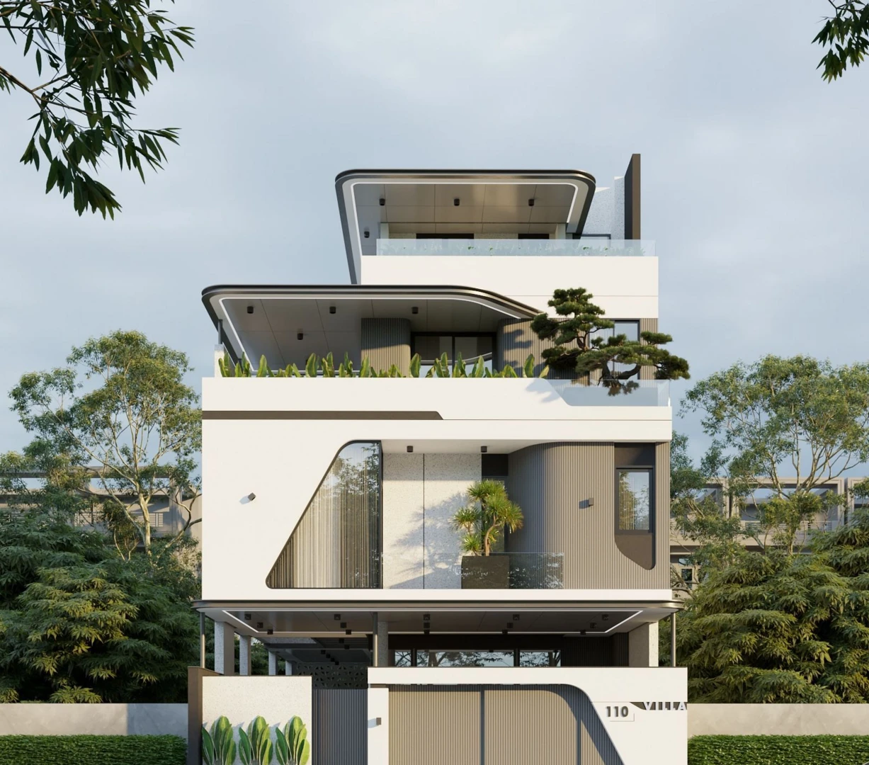 Mẫu thiết kế biệt thự hiện đại, tiện nghi phù hợp với gia chủ yêu thích phong cách năng động