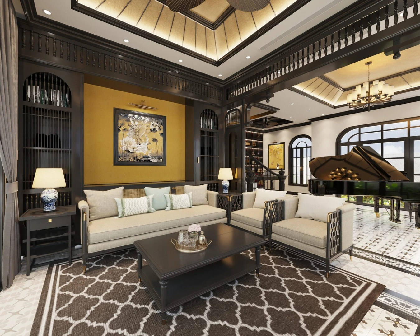 Những thiết kế biệt thự hiện đại ưu tiên không gian liên thông để giữ được sự rộng rãi và liền mạch