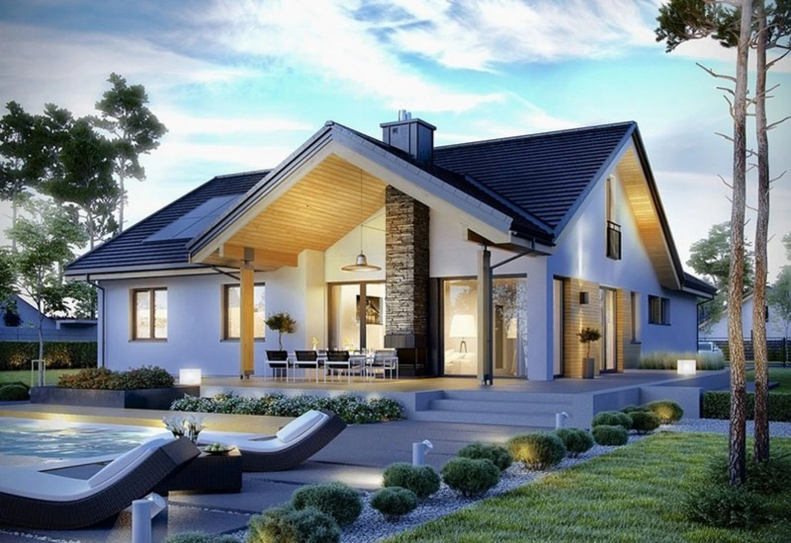 Mẫu thiết kế biệt thư mini đơn giản tạo nên cảm giác thông thoáng và ấm cúng