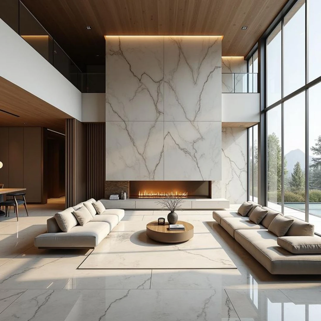 Gạch khổ lớn đang là xu hướng trong thiết kế biệt thự