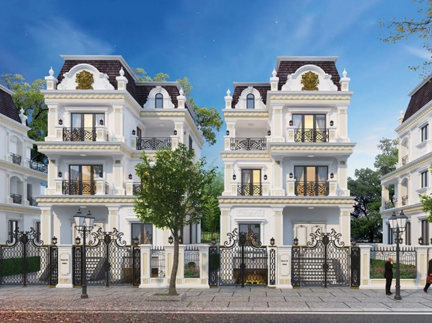 Mẫu thiết kế biệt thự liền kề có tầng trệt và nhiều tầng trên để tận dụng không gian tối đa