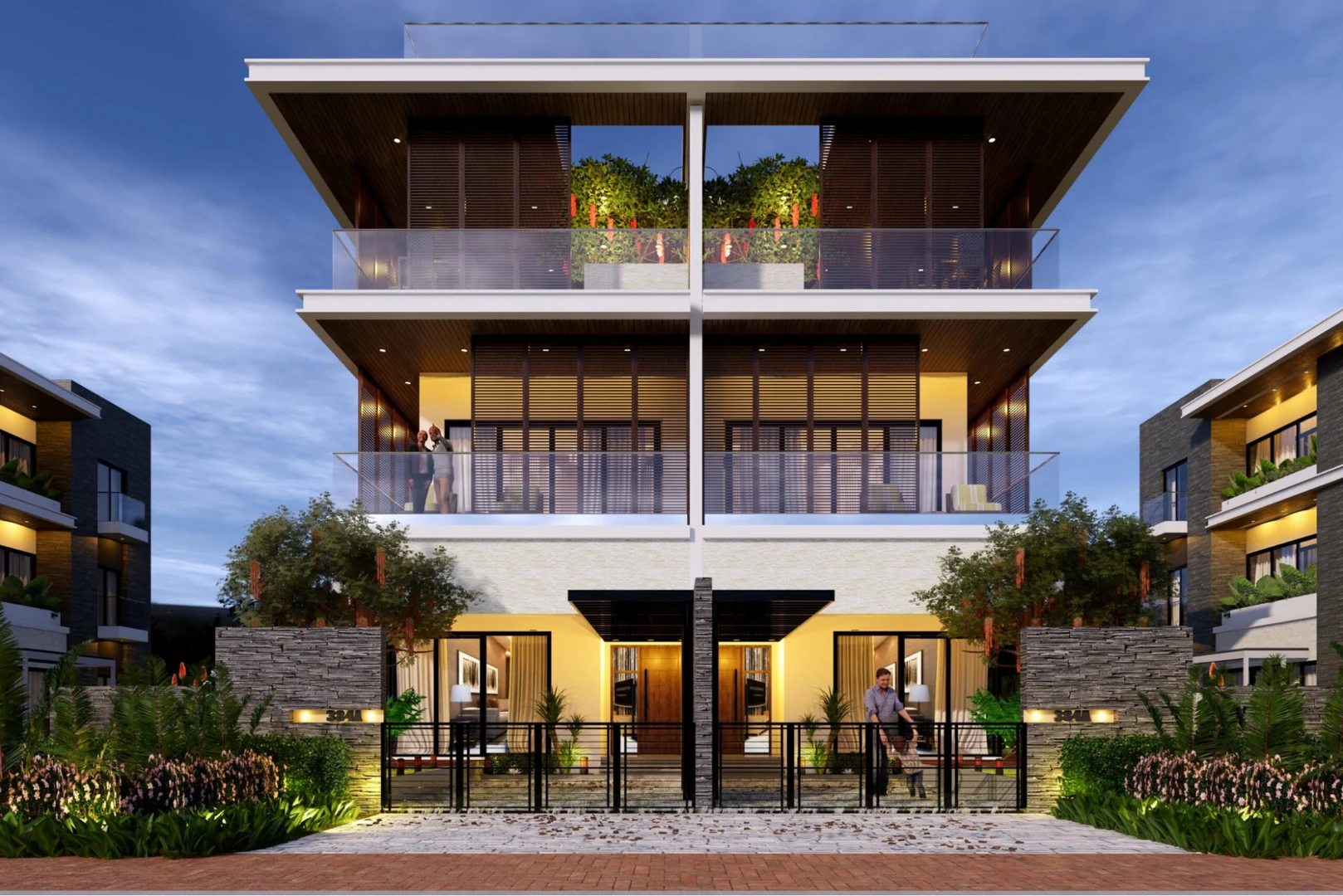 Mẫu thiết kế biệt thự song lập thể hiện phong cách riêng của gia chủ