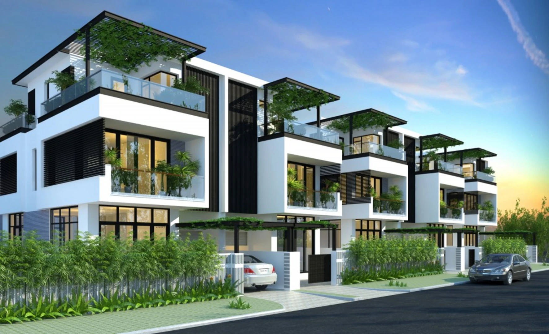 Mẫu thiết kế biệt thự song lập là lựa chọn phổ biến trong các khu đô thị