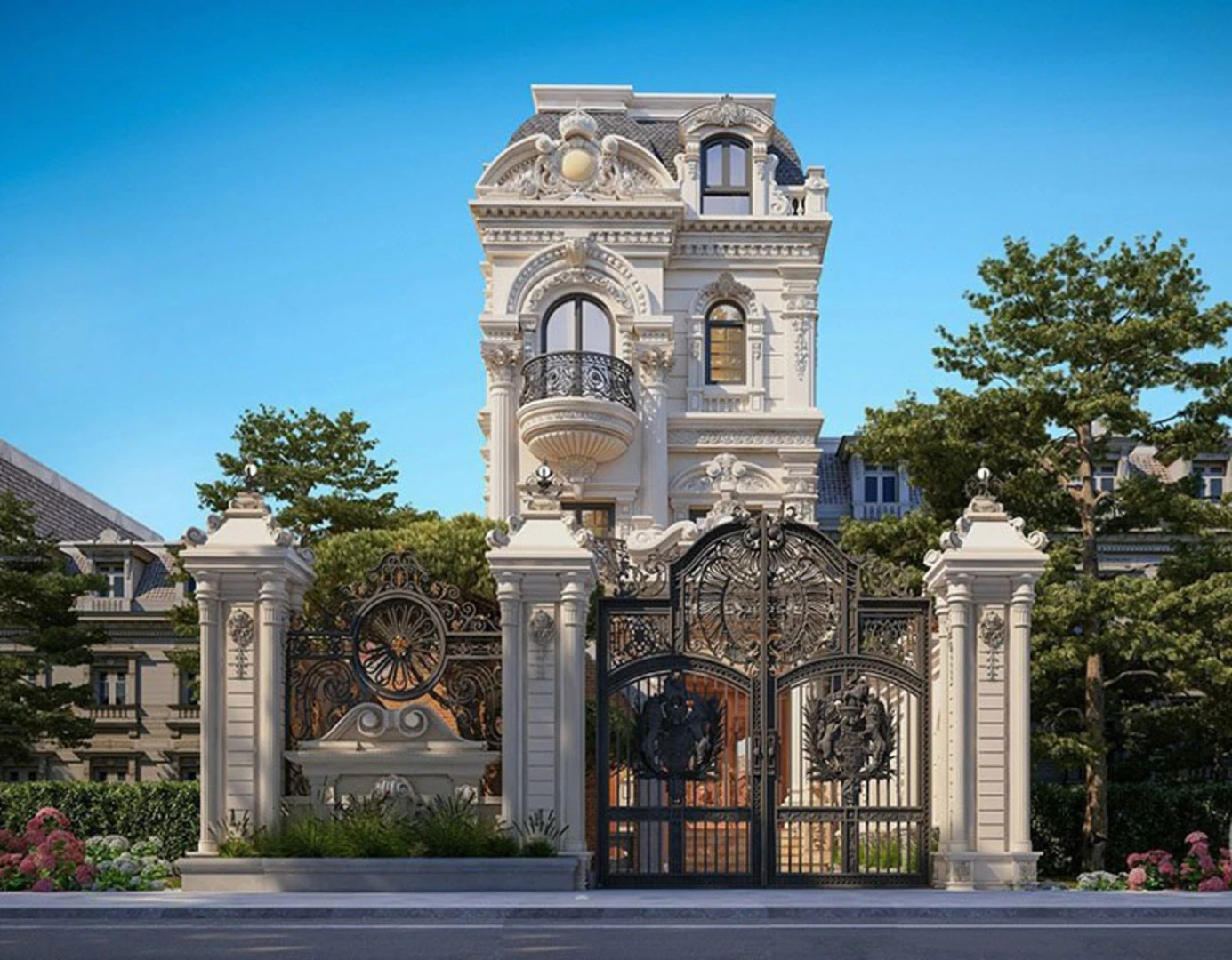 Mẫu thiết kế biệt thự cổ điển tạo nên vẻ bề thế và chuẩn mực