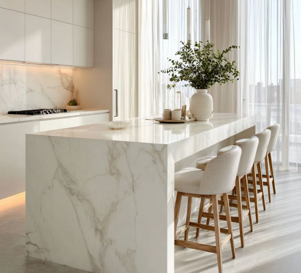 Đá ốp tường nhân tạo Quartz đồng nhất về màu sắc và hoa văn