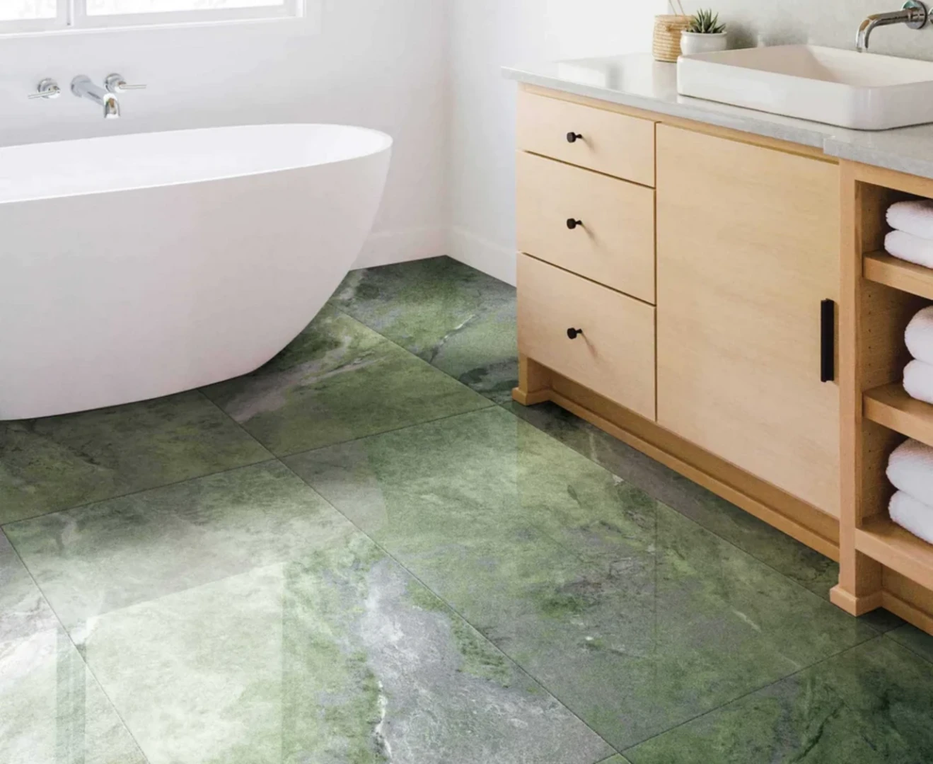 Gạch lát nền màu xanh ngọc bích