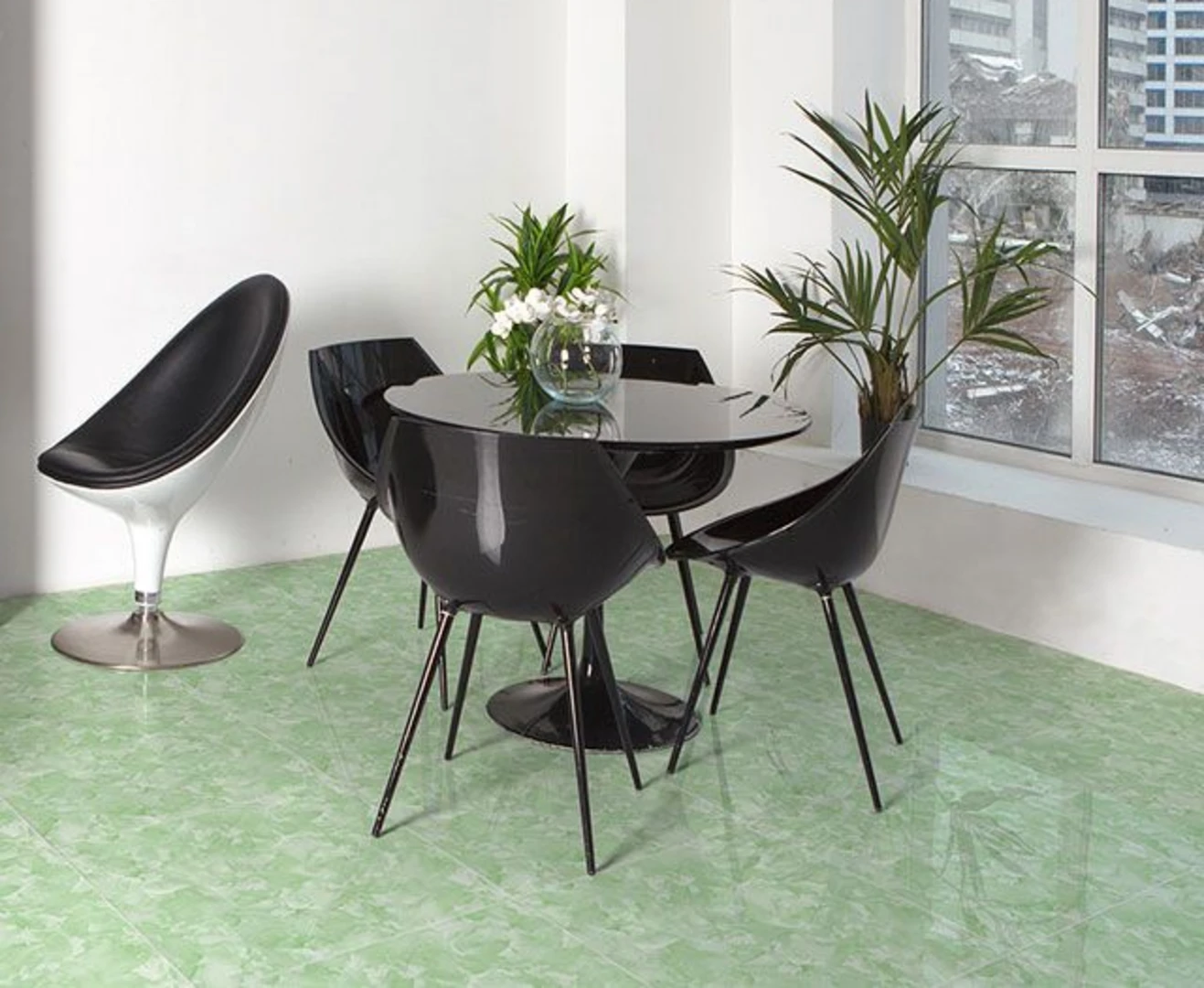 Gạch lát nền màu xanh lá cây giúp tâm trạng luôn hứng khởi, vui vẻ