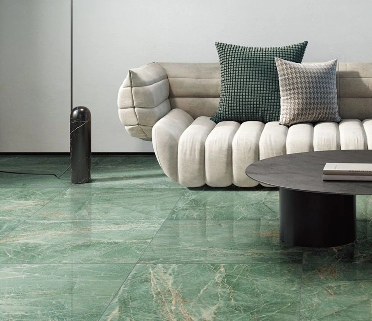 Gạch lát nền màu xanh lá cây mang lại cảm giác vui vẻ, năng lượng