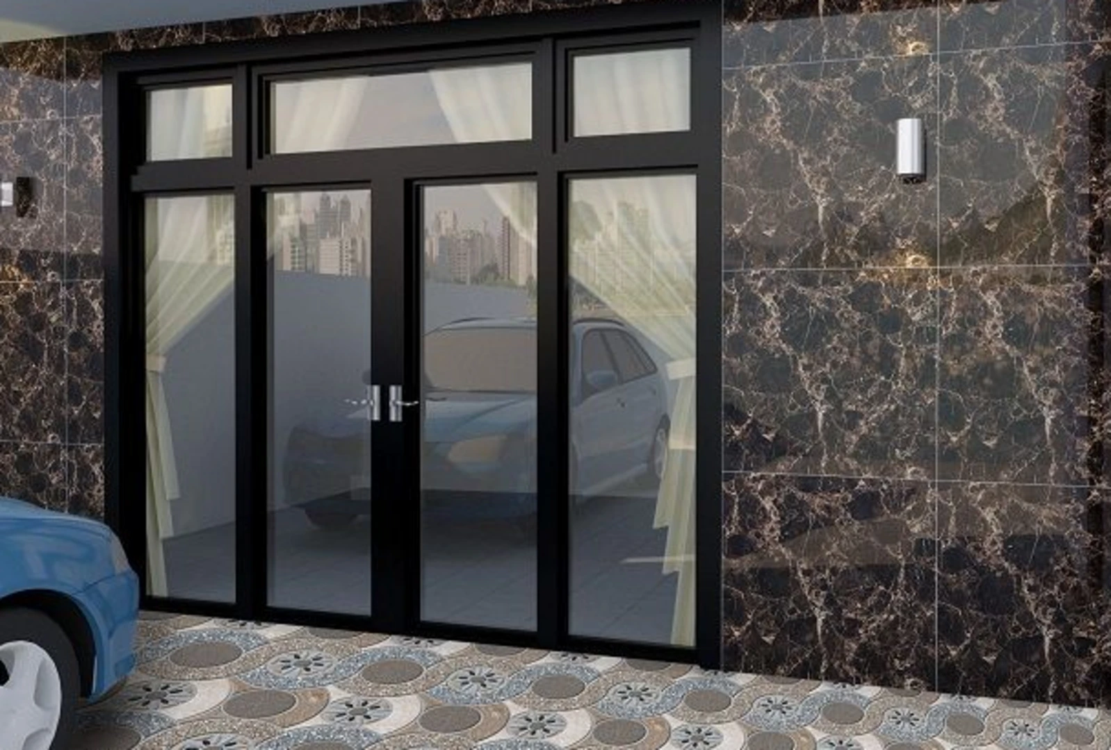 Gạch ốp mặt tiền đá marble tự nhiên mang lại vẻ sang trọng