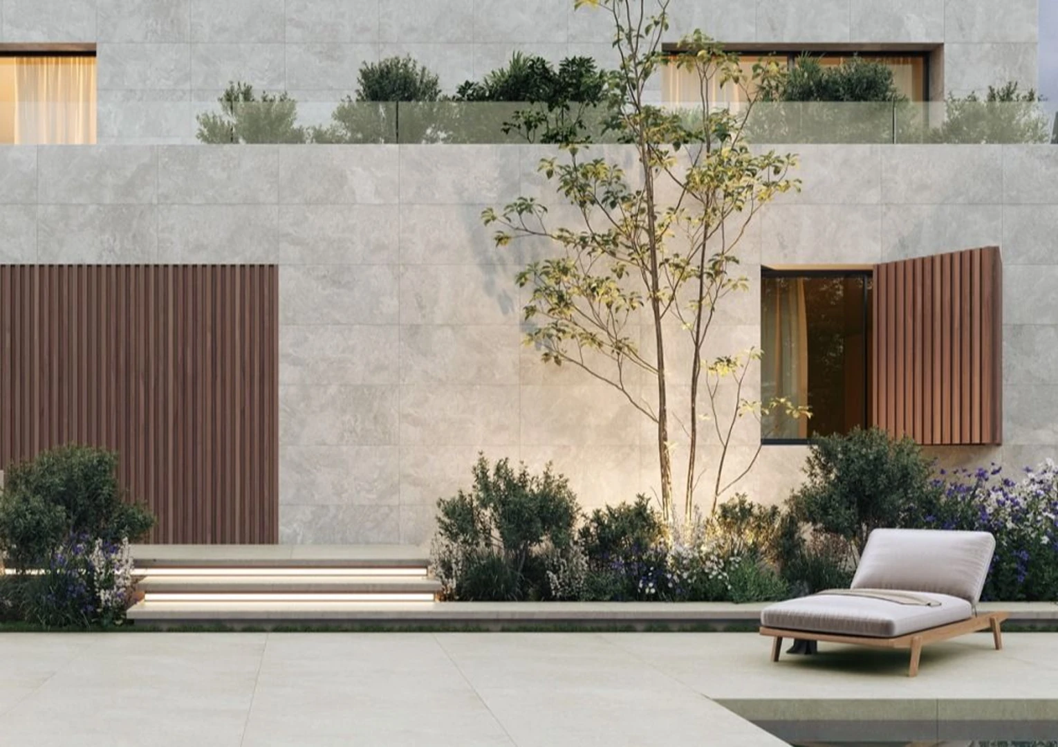 Gạch ốp tường mặt tiền giả đá hiện đại có độ bền cao