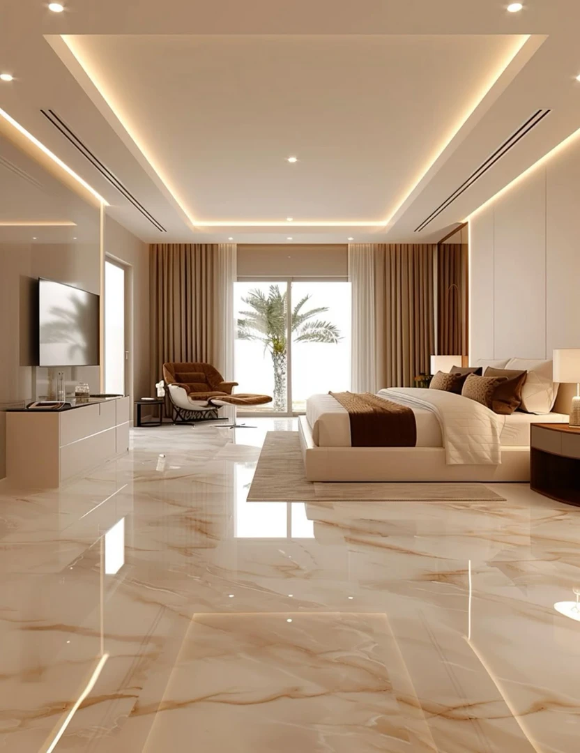 Gạch lát nền phòng ngủ vân vải