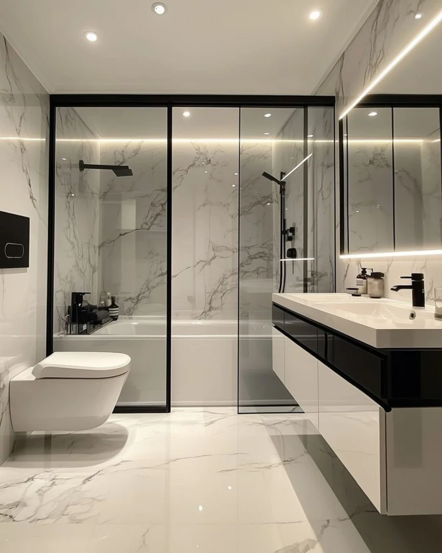 Gạch xương đá ốp tường phòng tắm, nhà vệ sinh