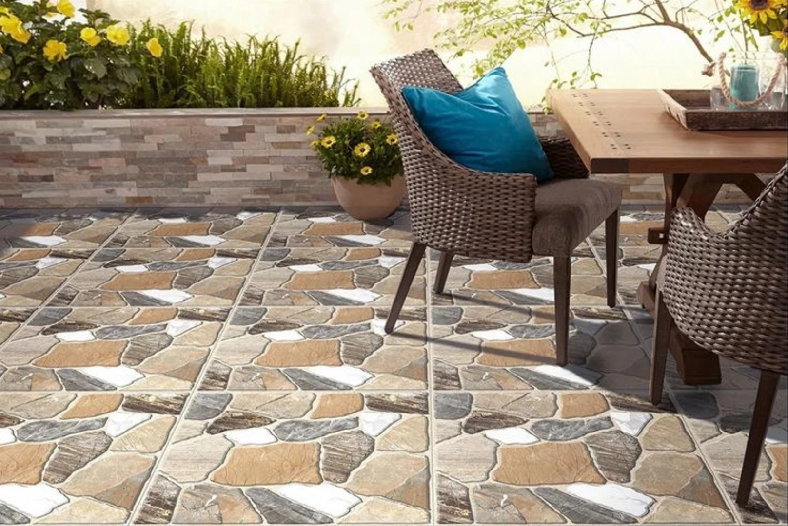 Gạch lát nền 50×50 giả cỏ, sỏi