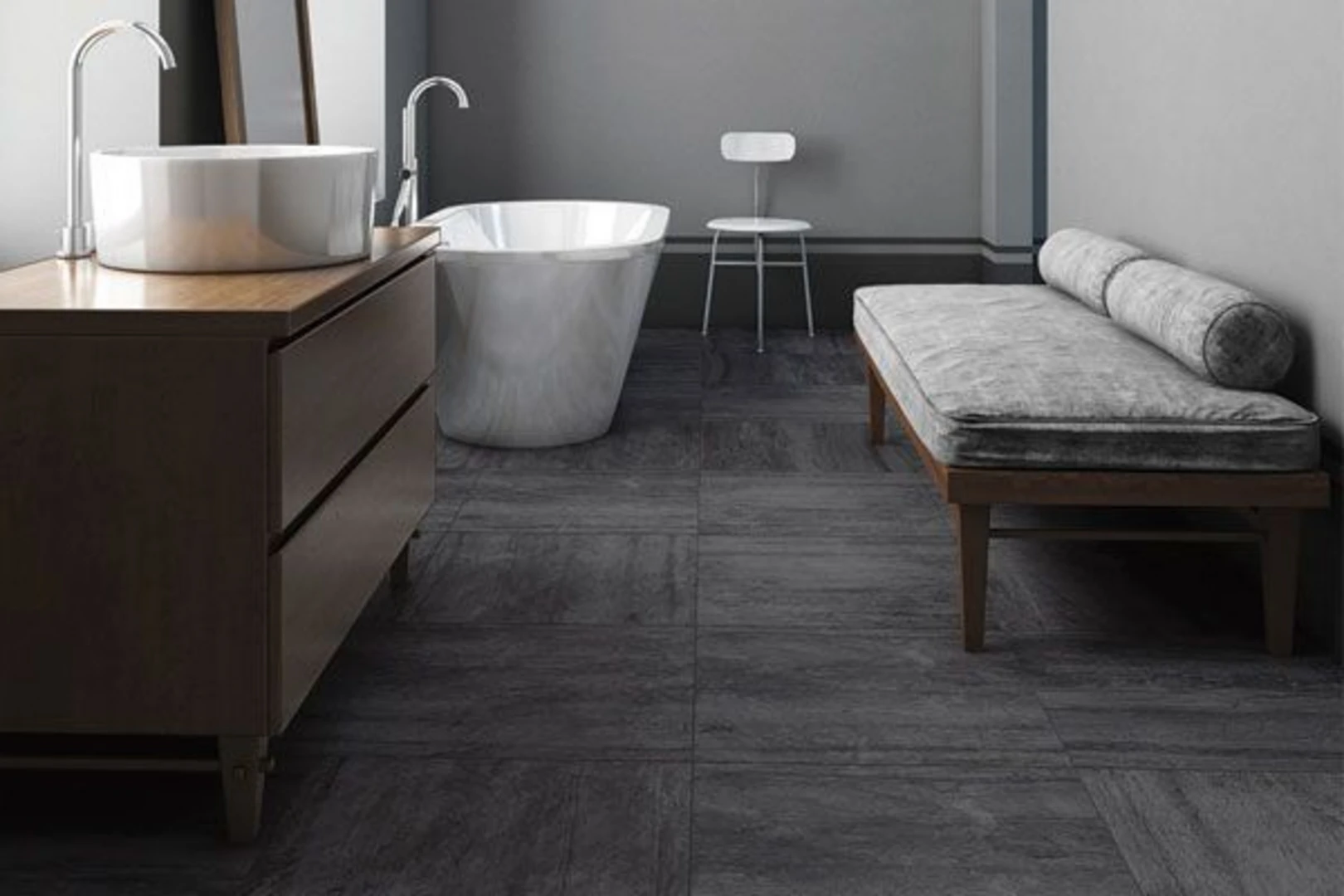 Gạch nhám lát không gian phòng tắm và nhà vệ sinh